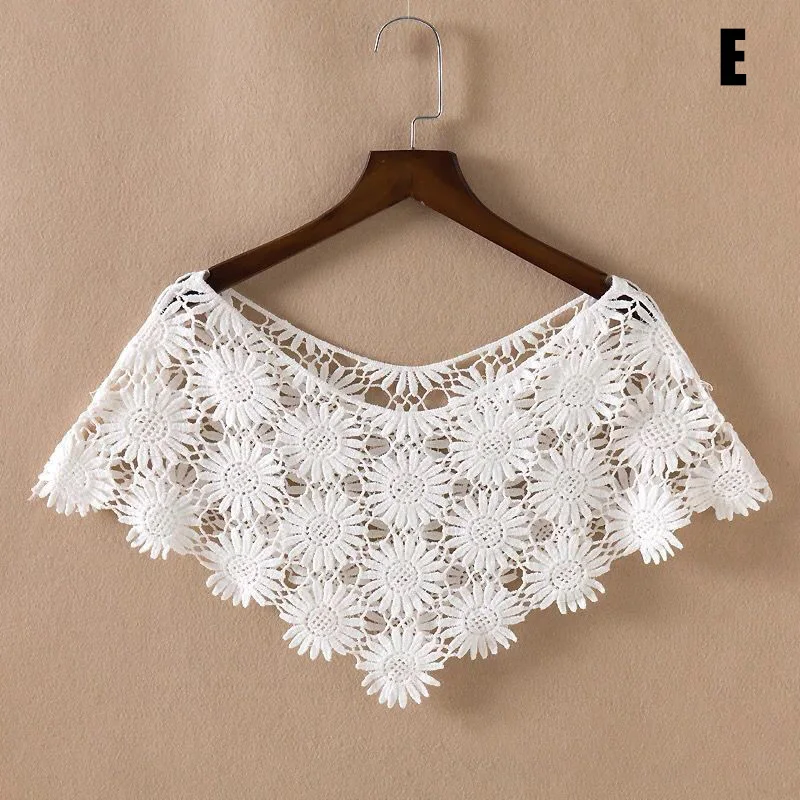 Ажурная Вязаная Шаль Женская Винтажная крючком накидка кружевные Короткие