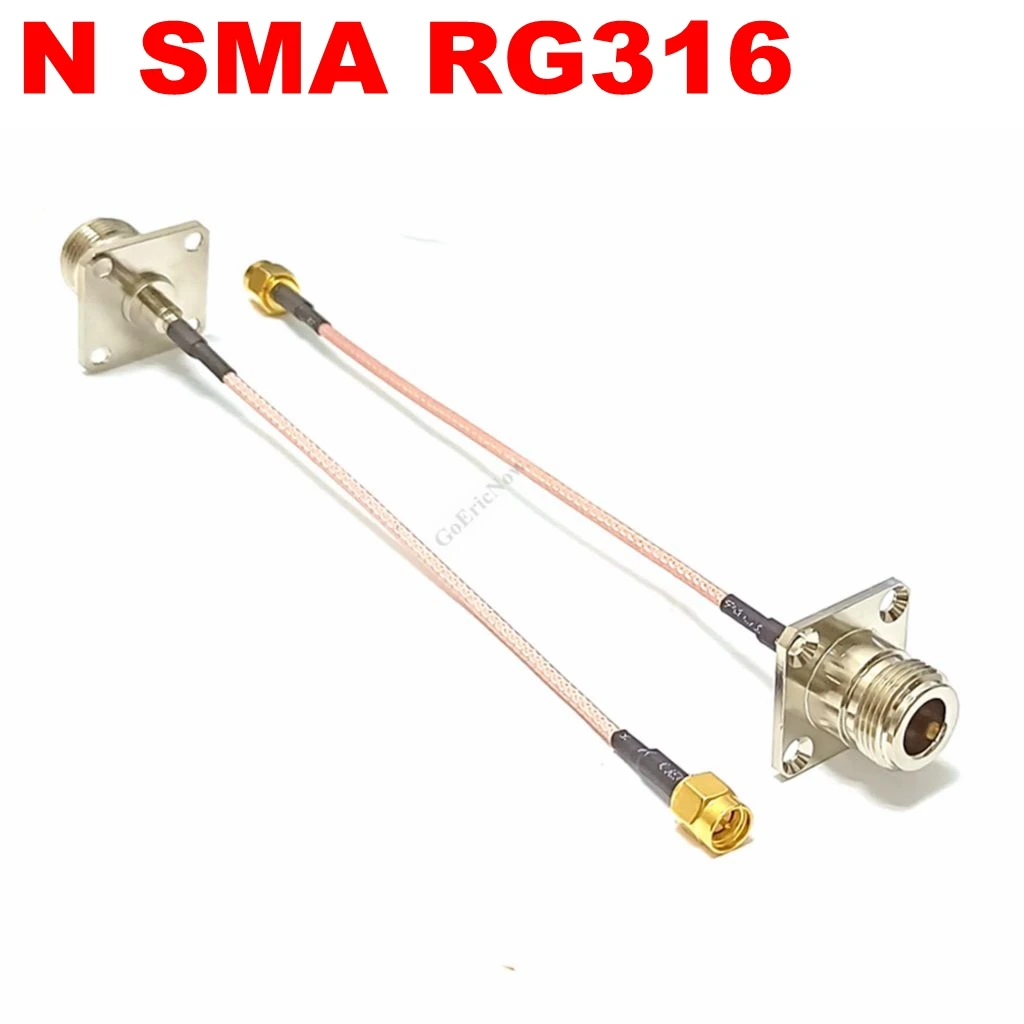 5pcs RF Coaxial 50ohm N Female Flange to Straight /Right Angle SMA/RP SMA Female/ Male RG316 Cable Connector (15cm) - купить по