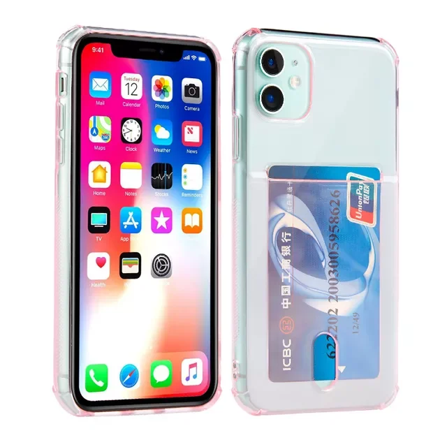 

Бесплатная доставка чехол для карт для iPhone 11 12 13 Pro Max X XS 8 7 6 SE Plus Capinha тонкий мягкий силиконовый чехол из ТПУ для iPhone 12 13 Mi