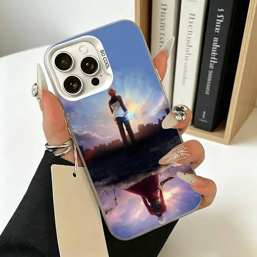 Фото Чехол для телефона Clash With Future Self Fatestay night UBW для iPhone 17 Air 16 15 14 13 12 11 Pro Max, белый, серебристый, жесткий чехол №3