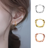 thin line square earrings for women simple korean design gold unusual earrings teens girls ring earrings kpop evening jewelry