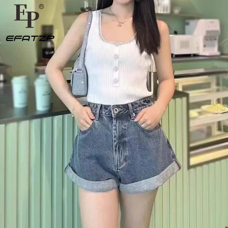 Женский дизайнерский Топ со стразами без рукавов эластичный облегающий вязаный