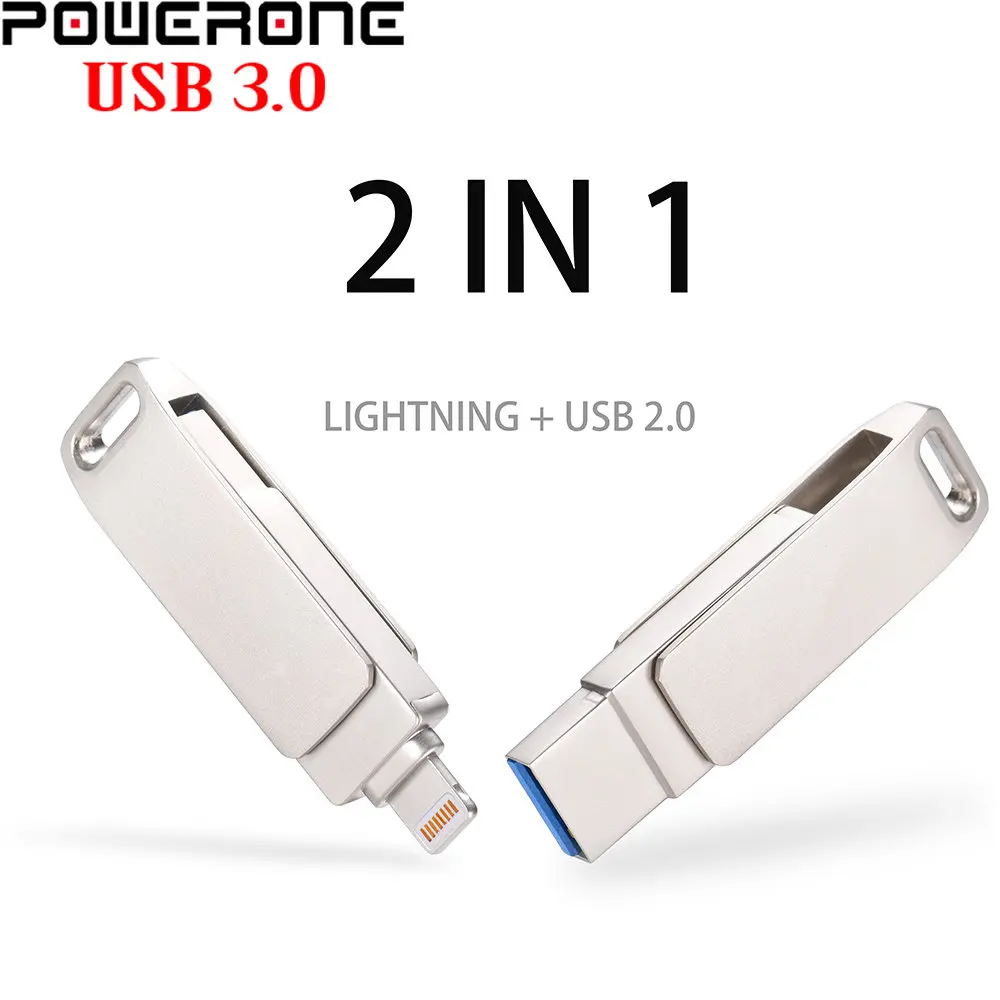 

Lightning 2IN1 USB 3.0 Flash Drives 256GB Free Custom Logo Pen Drive 128GB Memory Stick for iPhone 64GB Pendrive 32GB U Disk 16G