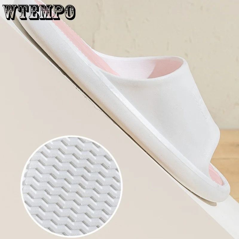 WTEMPO Slippers Summer Outer Wear Non-slip Indoor Shoes Couple Home Bathroom Bath Sandals Soft Platform Flip Flops Wholesale
