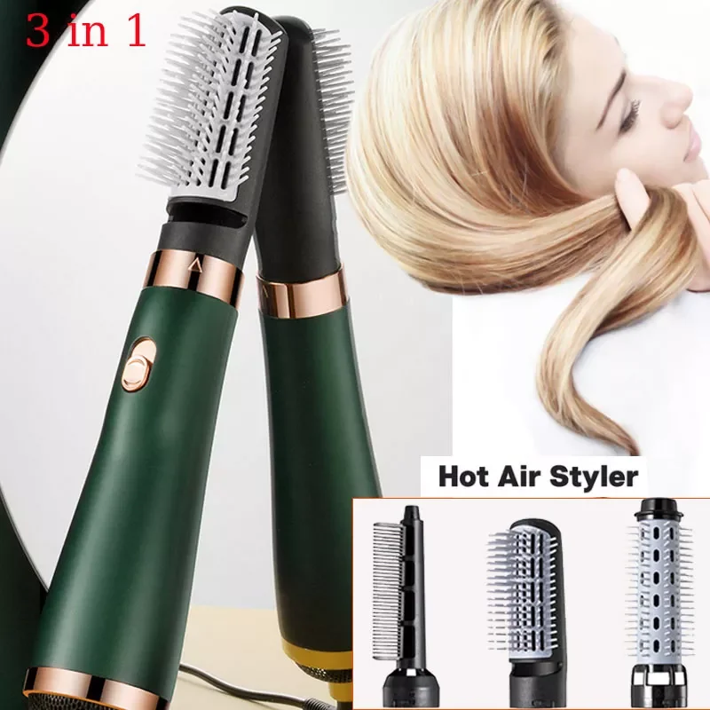 

New Electric Hair Dryer Blow Dryer Comb Rotating Hot Air Brush 3 In 1 Hairdryer Hair Blower Brush Hair Curler Auto Curling Iron