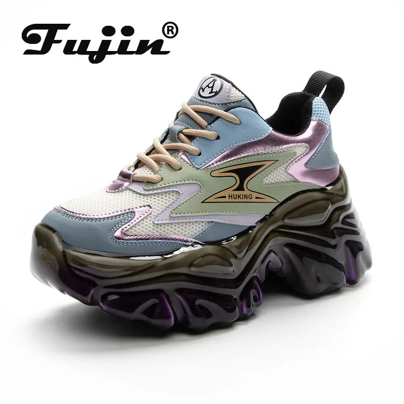 

Женские кроссовки fujilu из искусственной кожи, летние, 7,5 см, с сеткой, дышащие, разные цвета