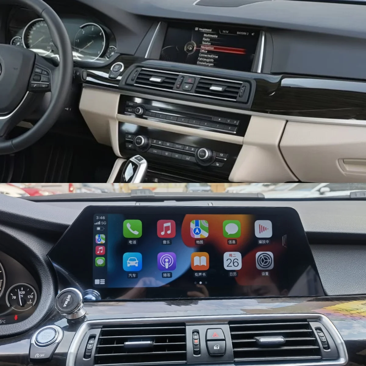 256G беспроводной Carplay Android 14 для BMW 5 серии F10 F11 F18 F07 GT 2011-2017 аудио радиоприемник