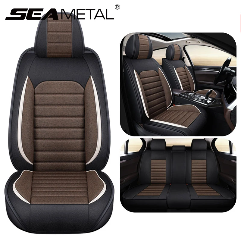 Полный комплект чехлов для автомобильных сидений дышащая льняная подушка пять