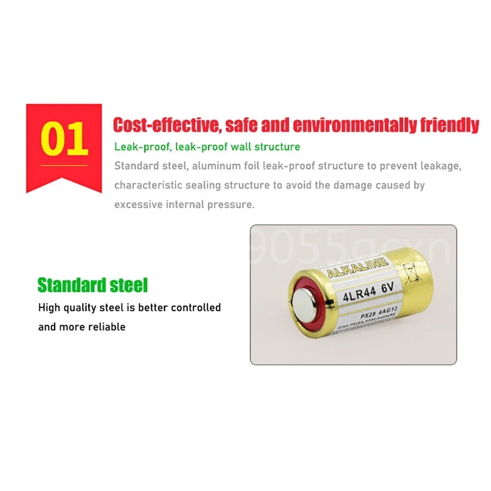 10PCS 6V 4LR44 150mAh Dry Alkaline Battery Primary Cell GP476 K28 V28 PX28AB L1325 1414A V4034PX PX28L K28L for Security Alarms