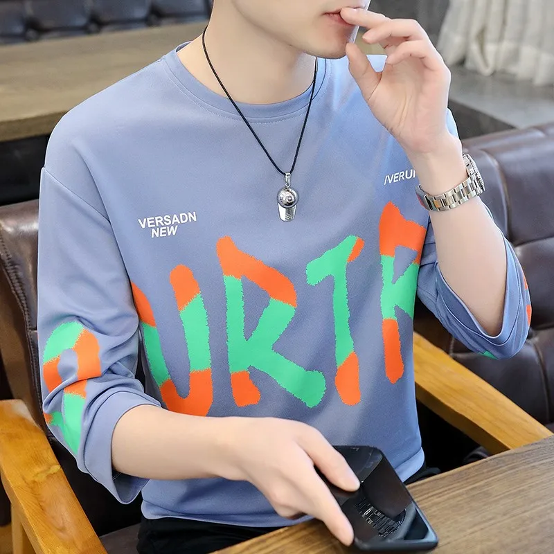 

2023 Spring and Autumn Men's Sleeveless Hoodie Casual Long Sleeve Shirt Men's Street Clothing Korean Fashion Round Neck Tops
