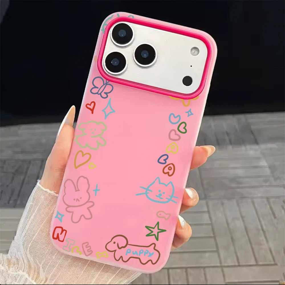 Фото Минималистичный чехол для телефона с мультяшным животным принтом для Samsung Galaxy S26 Ultra Plus S25 S24 S23 S22 S21 FE A56 A55 A54 №2
