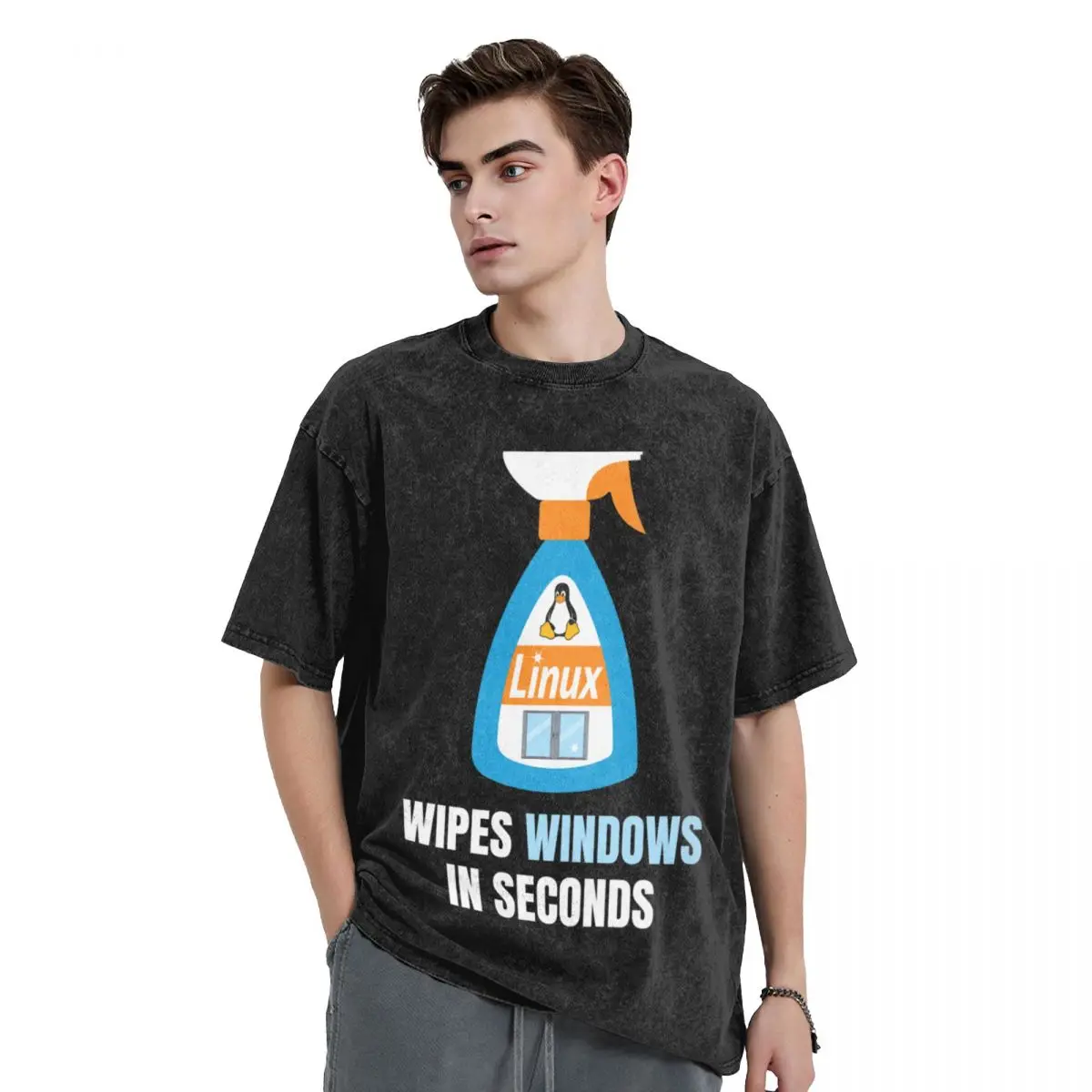 Футболка с забавным Linux Windows Cleaner футболка на заказ одежда в эстетике Симпатичные