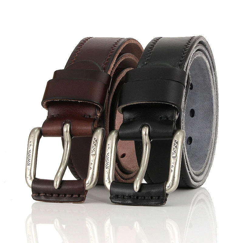 For Jeans Classical Designer Strap Vintage Pin Buckle Belts For Men Top Layer Leather Cowskin Genuine Leather Belts Male Belt