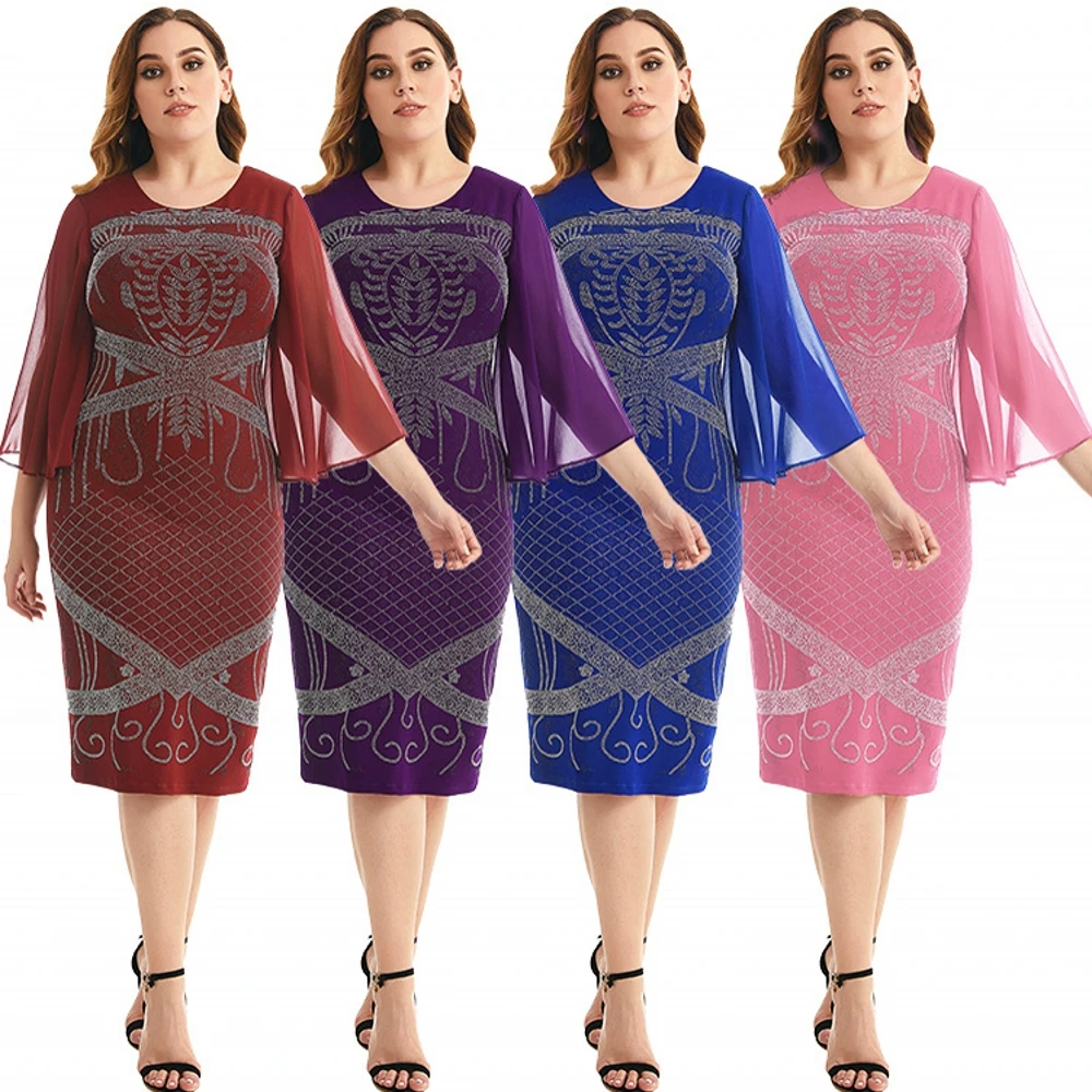 

Нигерия, Турция, африканские платья для женщин, вечернее платье, сексуальное облегающее платье с рукавом на запястье, блестящее модное плат...