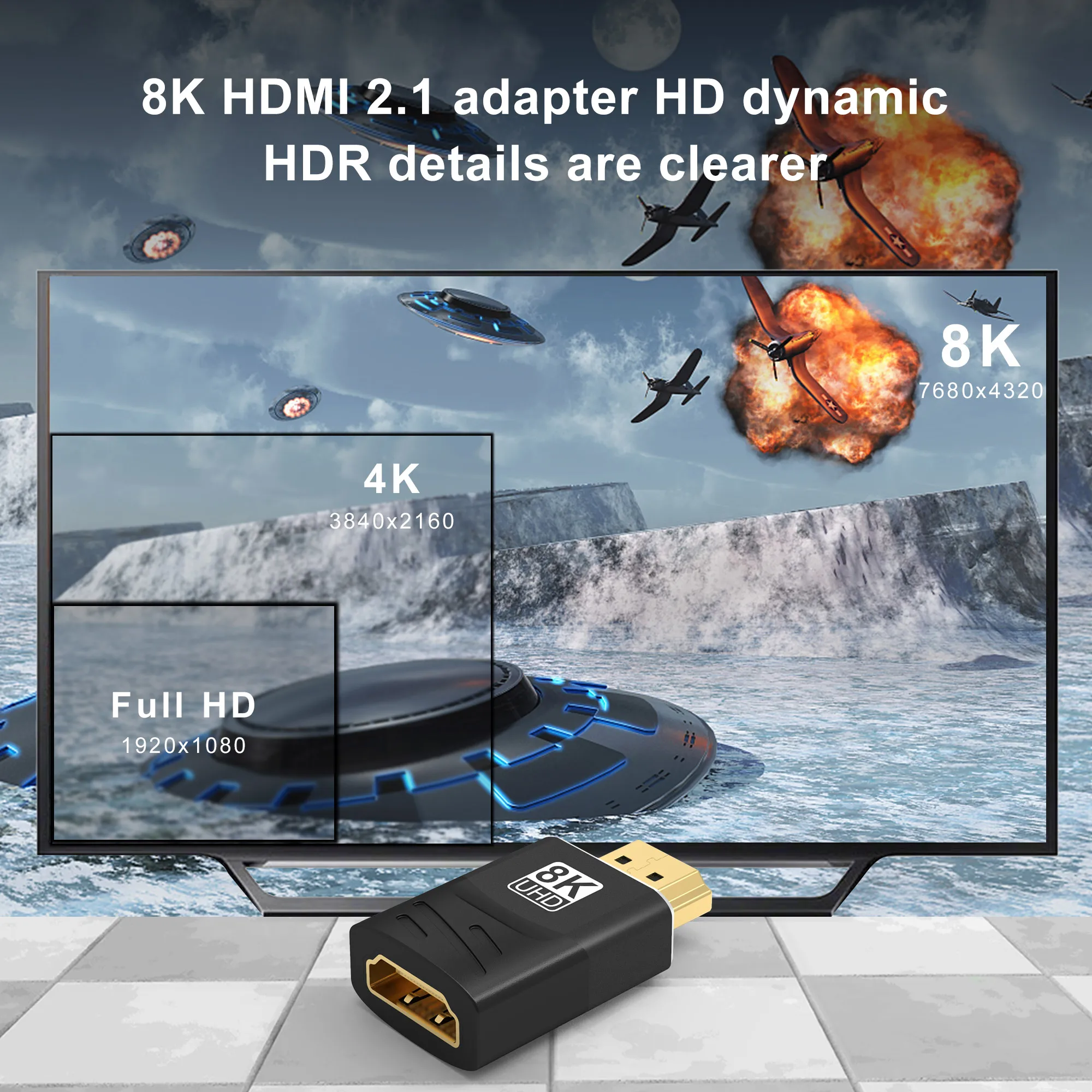 Адаптер HDMI-совместимый 90/270 градусов 4 к 120 Гц 48 Гбит/с |