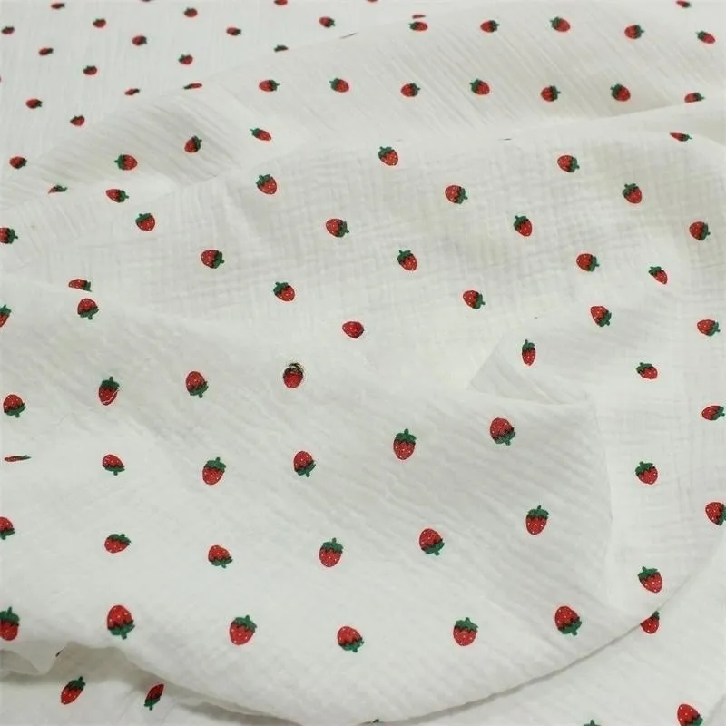

135x50cm Double-Layer Cotton Gauze Crepe Baby Clothing Fabric Bedding Home Clothing Cloth