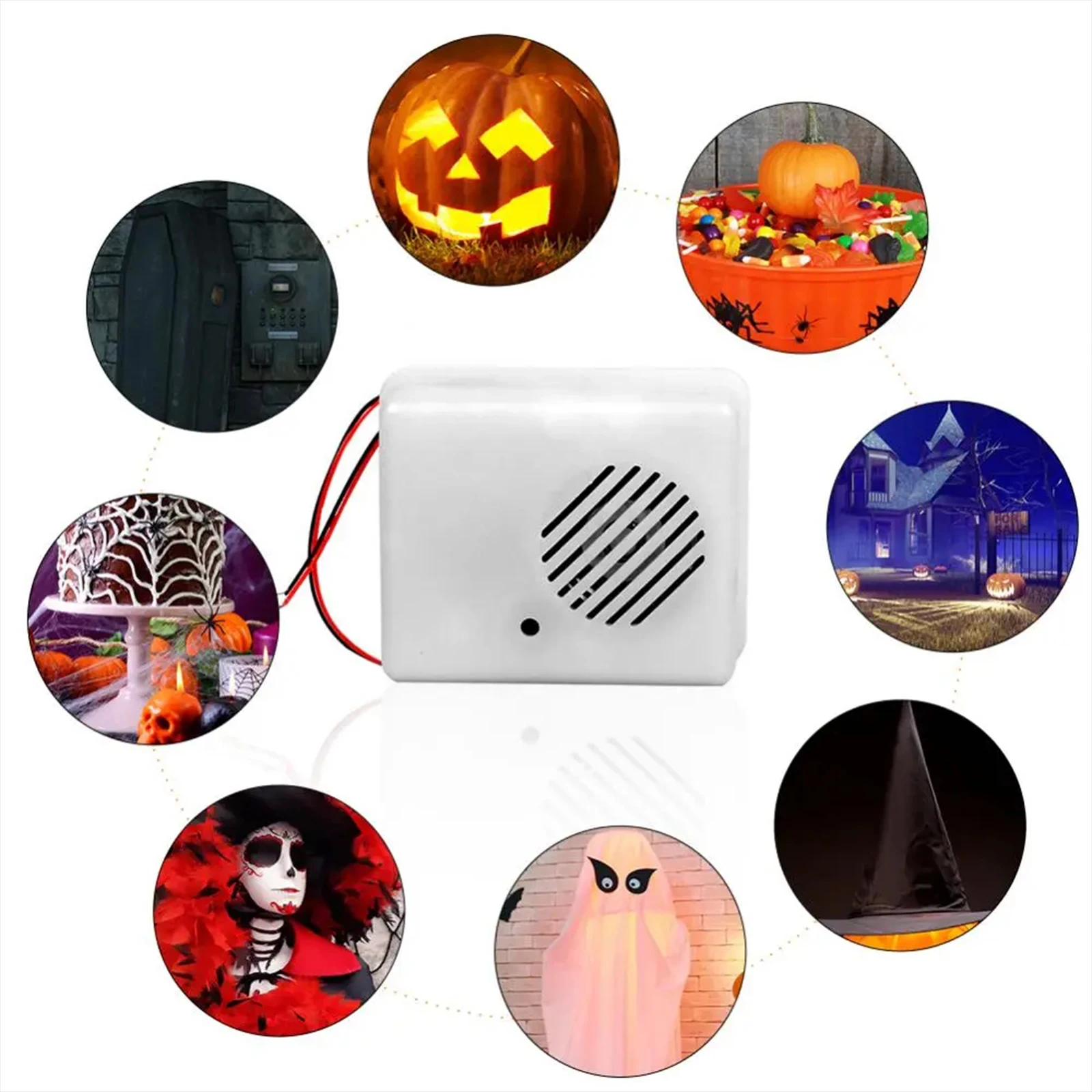 

Funny Halloween Sound Sensor Tricky Voice Activated Props Screaming Speaker for Hallways Room Candy Box Haunted House Halloween