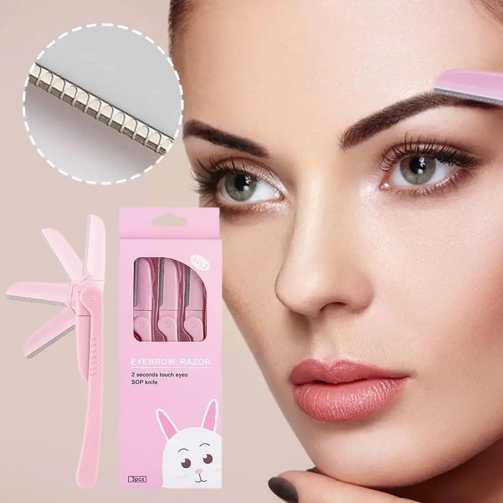 

Women Face Care Hair Removal Tool Makeup Shaver Knife Safe Rezors (3pcs/lot) Eyebrow Shaving Trimmer T2F8