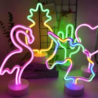 large led neon night light flamingo unicorn star moon table fairy night lamp neon lamp for home bedroom kids room decor