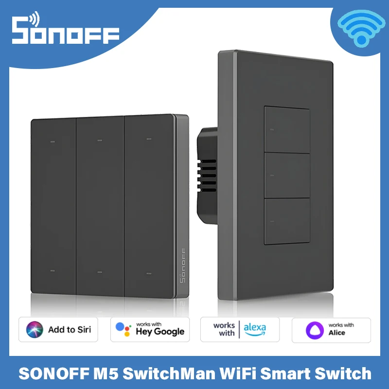 SONOFF M5 SwitchMan Wi-Fi Smart Switch Умный дом 1/2/3 Gang Настенный переключатель типа ЕС/США 120 через