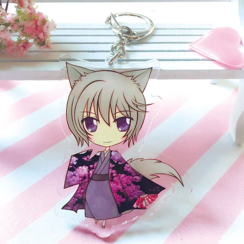 Брелок для ключей в японском стиле из искусственной кожи акриловый мультяшный