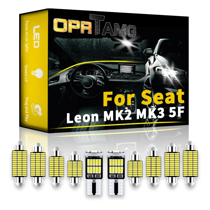 

OPRTAMG Canbus для SEAT Leon MK2 MK3 5F 2000-2022 фотоэлемент светильник комплект номерного знака Лампы автомобильные аксессуары