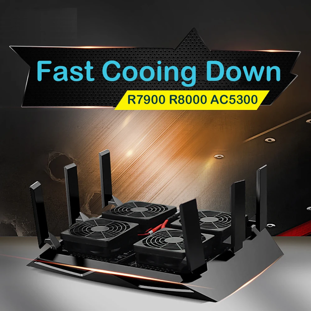 

Cooler Fan Heat Radiator USB Power Ultra Silent Dissipate Temperature Control RT-AC5300 R7900 R8000 AC5300 Router Cooling 4 Fans
