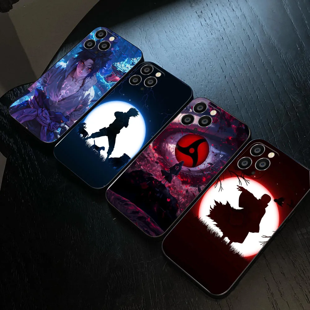Чехол WRB-16 Naruto Black Eagle Eye из ТПУ для iPhone 11 12 13 14 15 Pro Plus Max