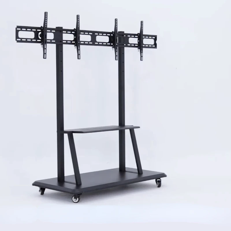 

Heavy duty floor tv stand mobile tv cart for double screens