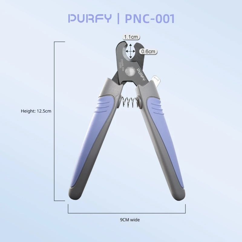 Фото Когтерезка для животных PURFY PNC-001 из нержавеющей стали с DLC-покрытием, нескользящей мягкой ручкой и полукруглыми лезвиями для груминга собак и кошек №3