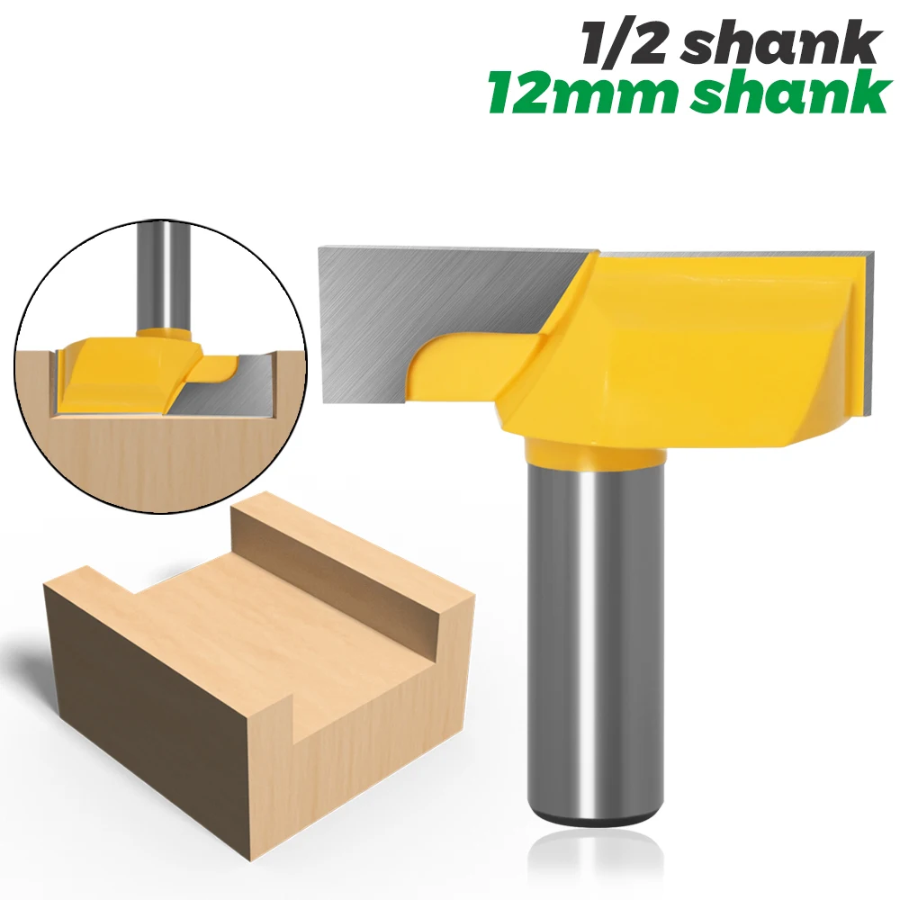 

1/2” Inch 12mm Shank 2” Bottom Cleaning Router Bit (Mortising Bit, Spoil board Surfacing, Slab Flattening Woodworking Mil