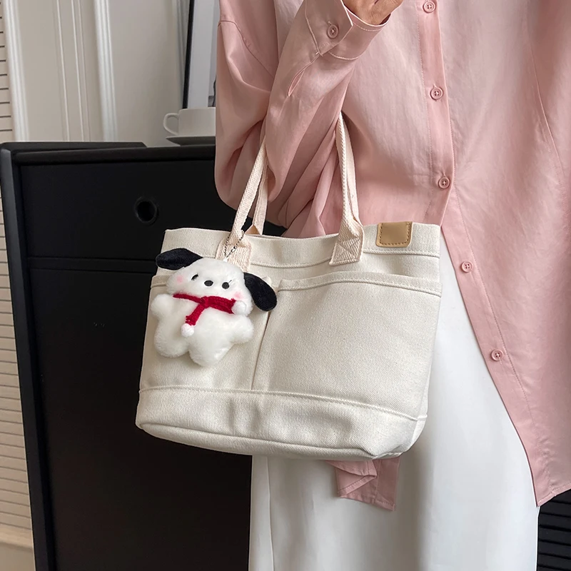 

Large capacity Canvas bags for women 2023 new luxury design handbag Fashion Shoulder bag cute tote Shopping bag lunch bag purse