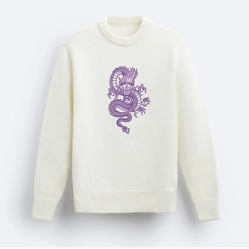 Новинка 2024 Готическая уличная одежда в стиле хип-хоп вязаный свитер с принтом