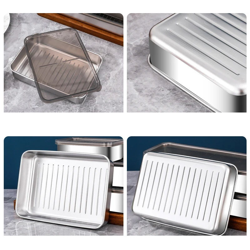 Контейнер для хранения мяса в холодильнике из нержавеющей стали контейнер