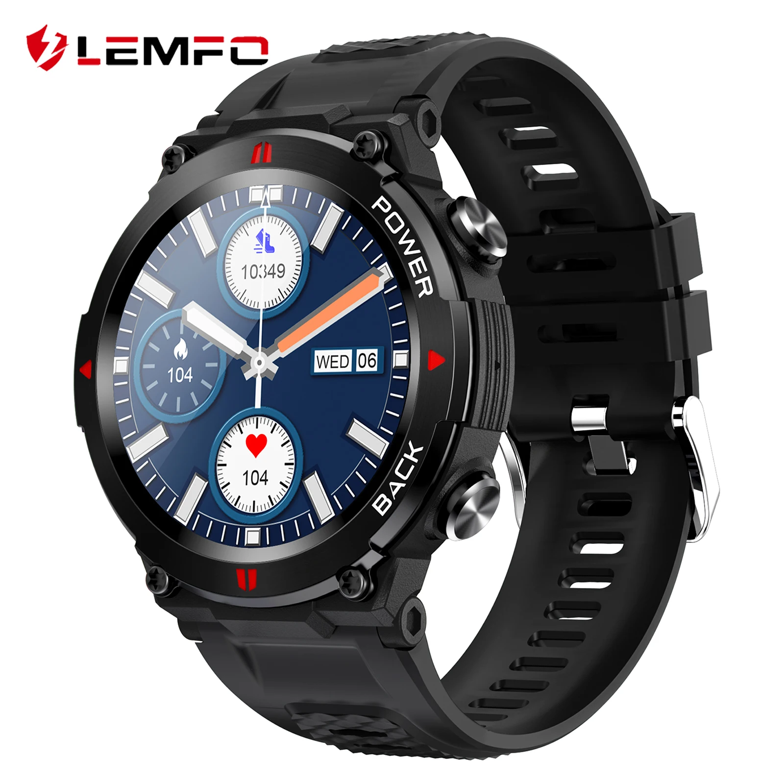 

Смарт-часы LEMFO мужские водонепроницаемые с поддержкой Bluetooth, 380 мАч, 2023 дюйма
