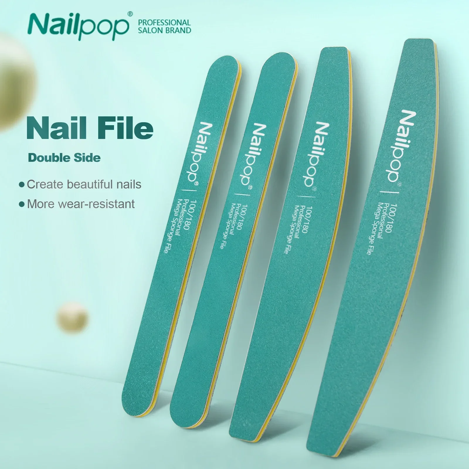 Nailpop 10 Шт. Набор Профессиональных Пилочек Для Ногтей Зернистость 100/180 Грубый