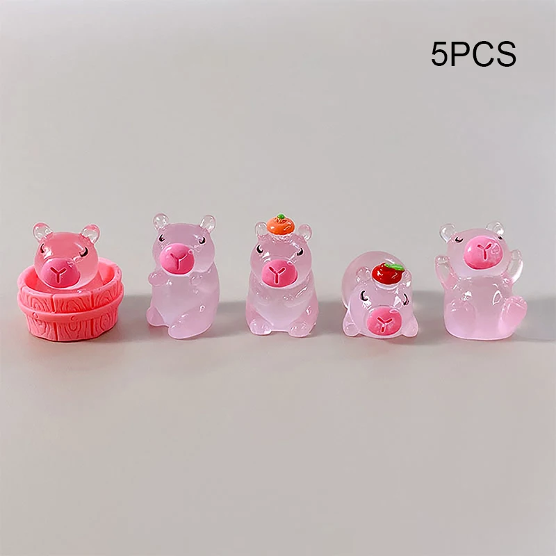 5 шт. декор из смолы мини-светящиеся украшения в виде животных крошечные животные