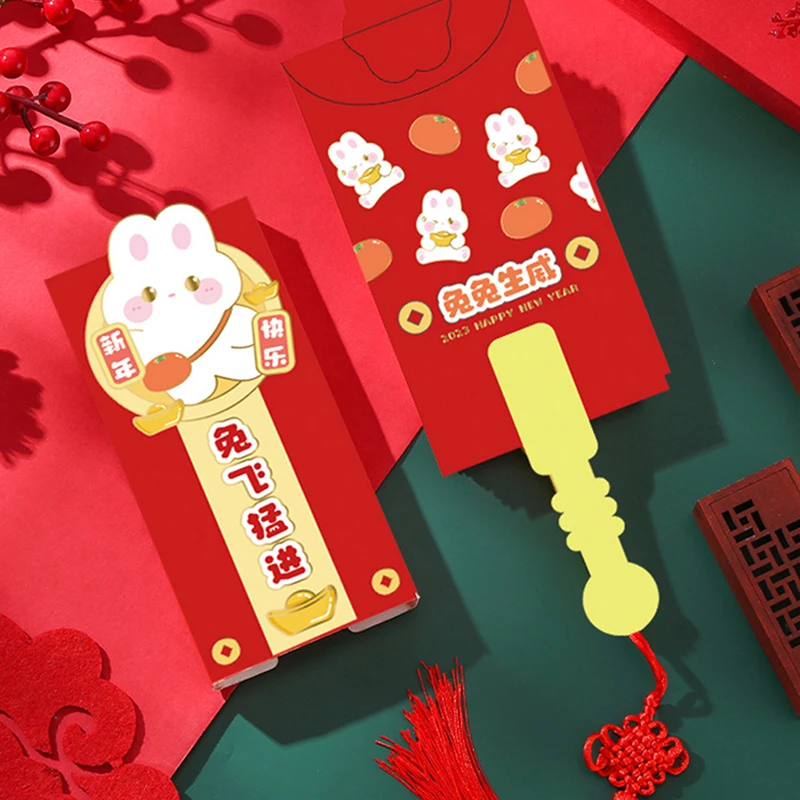 

Креативные новогодние красные конверты в форме веера Hongbao 2023 китайский Весенний фестиваль красный карман с наилучшими пожеланиями карманы ...