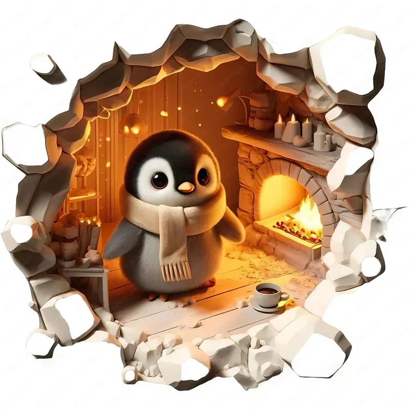 

3D наклейка с пингвином ПВХ