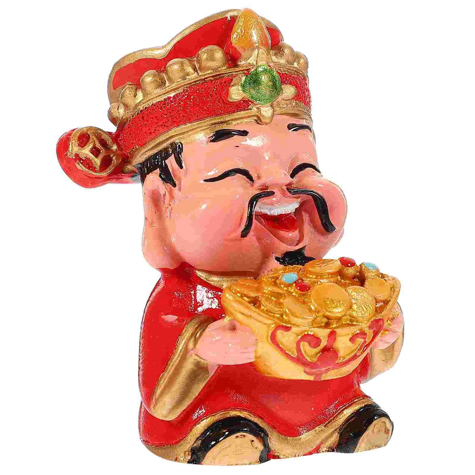 

Chinese Style God of Wealth Statue Luck and Fortune Figurine New Year Desktop Ornament Home Decoration