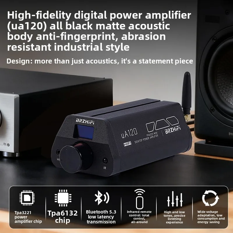 Фото Настольный Hi-Fi цифровой усилитель высокого класса ua120, компактный, для дома, с высококачественным звуком, Bluetooth 5.3 №3