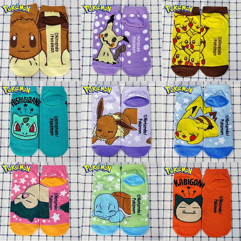 

Pokemon Anime 1pcs Pikachu Bulbasaur Charmander Eevee Kawaii Socks Boys and Girls Birthday Xmas Halloween Kid Cartoon Sock Gifts