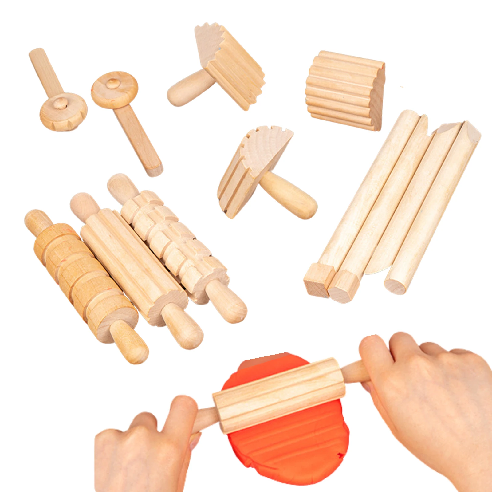 

Wood Mini Rolling Pin Wooden Small Rolling Handle For Children Hand Roller Stick For Cookie Dough Pasta Bakery Pizza Children's