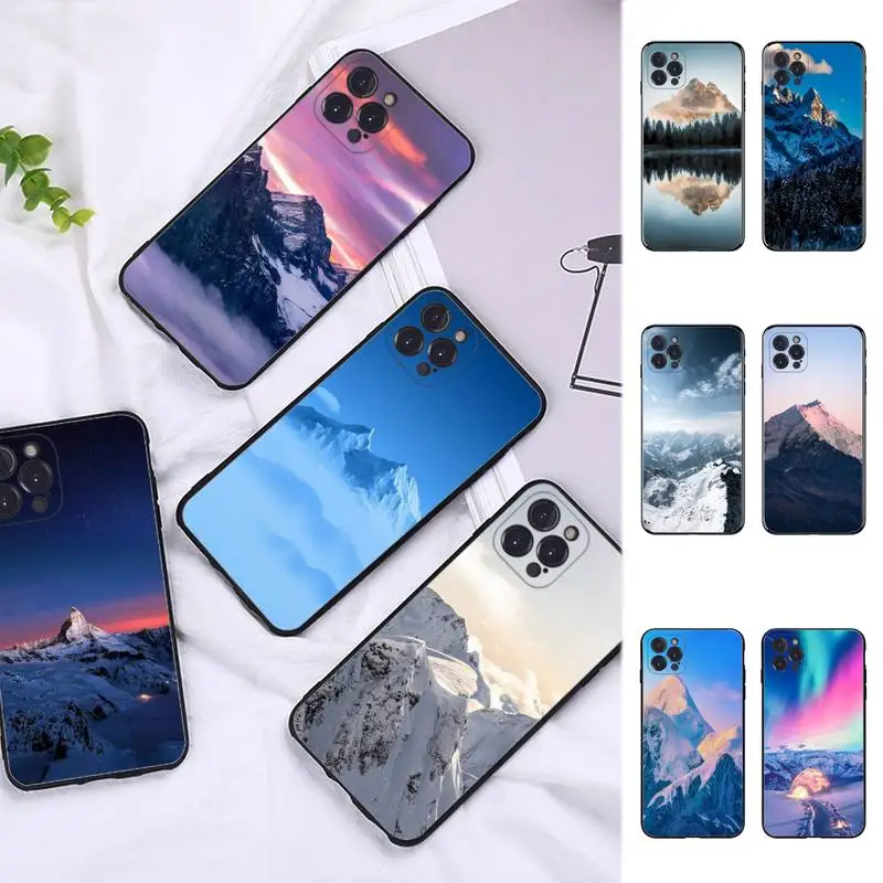 

FHNBLJ Ice Mountain Phone Case Silicone Soft For iphone 14 13 12 11 Pro Mini XS MAX 8 7 6 Plus X 2020 XR Shell