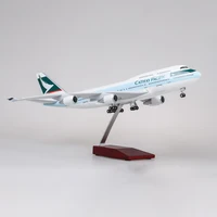 1142 scale 47cm airplane a350 b747 cathay pacific airline model with light and wheel diecast resin aircraft collection display