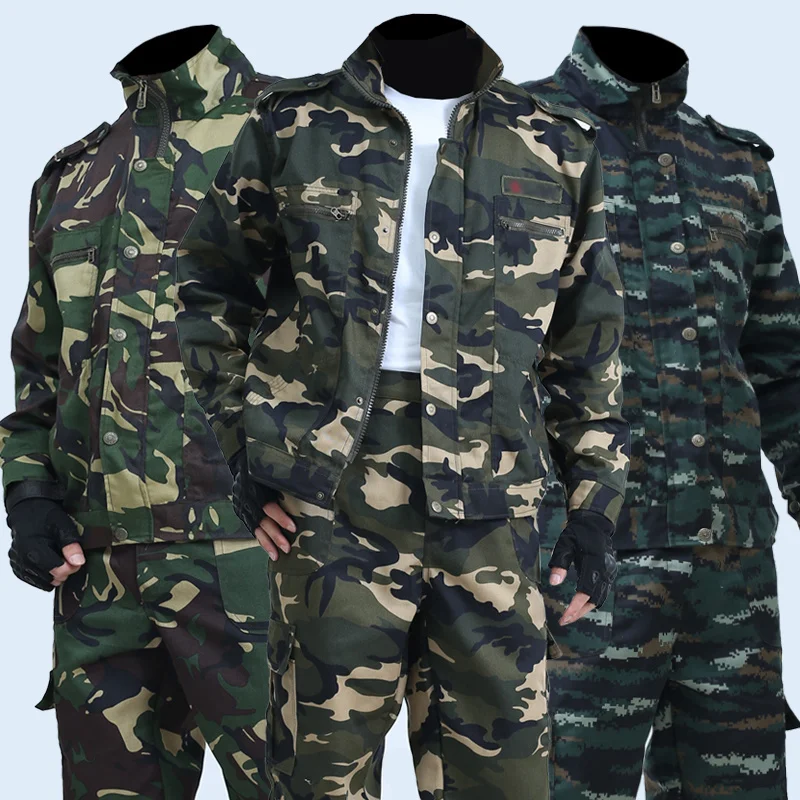 

Men's Sprin And Autumn Camouflae Uniforms Welders' Wear-resistant Overalls Labor Insurance Outdoor Toolin Suits