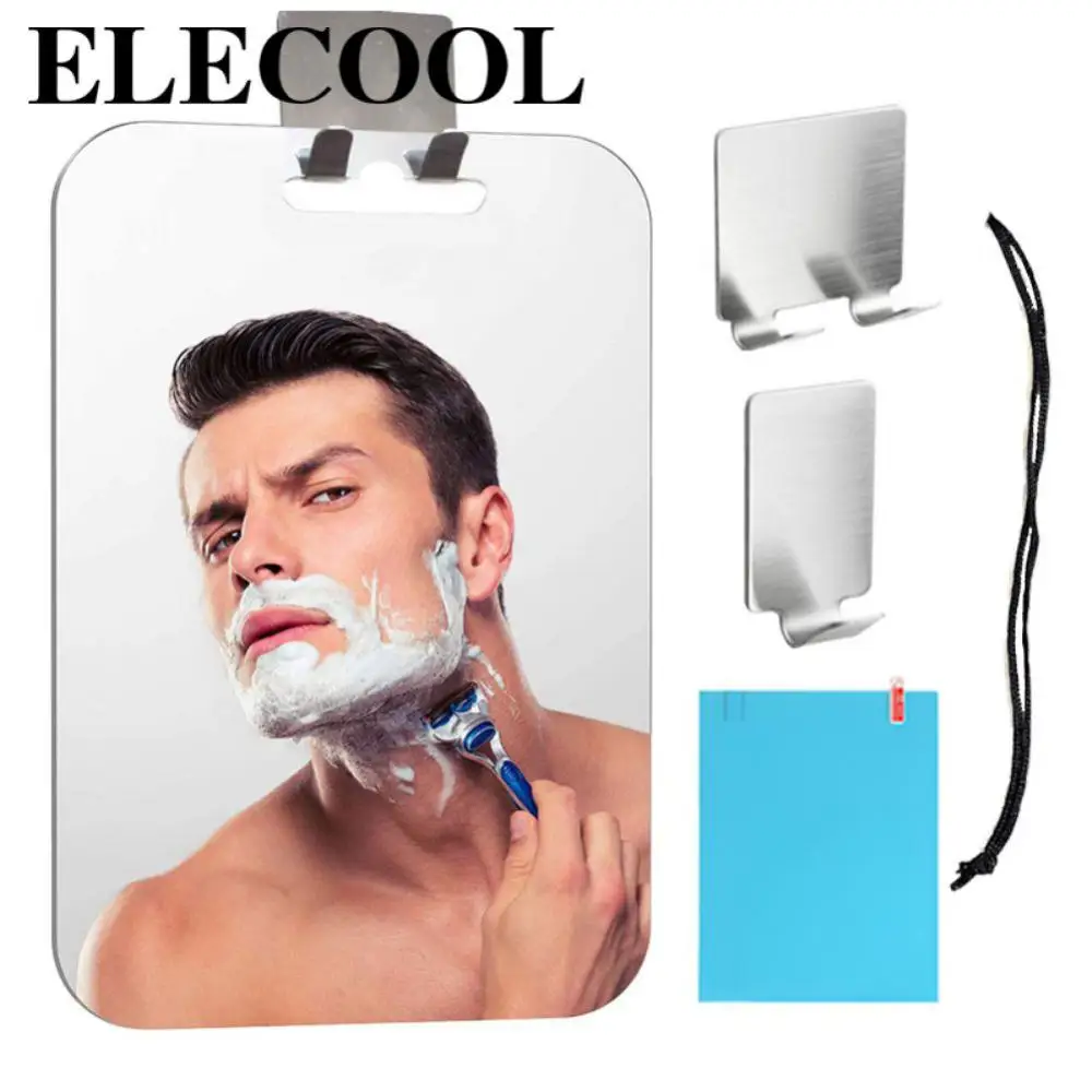 

Acrylic Anti Fog Mirror Bathroom Tools Shower Shaving Makeup Mirrors Anti-drop Washroom Travel With Wall Suction For Men Women