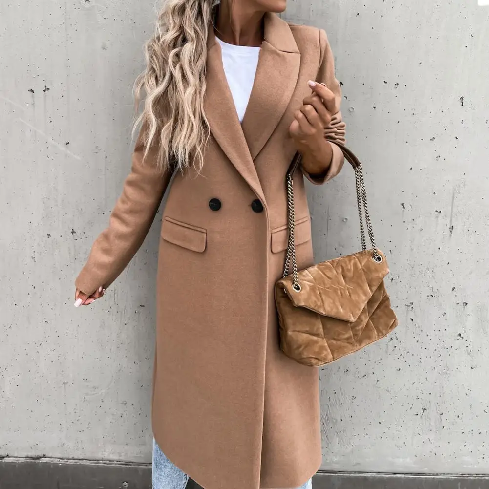 

Ladies Overcoat Winter Women Suit Collar Elegant Long Blazer Elegant Women Coat