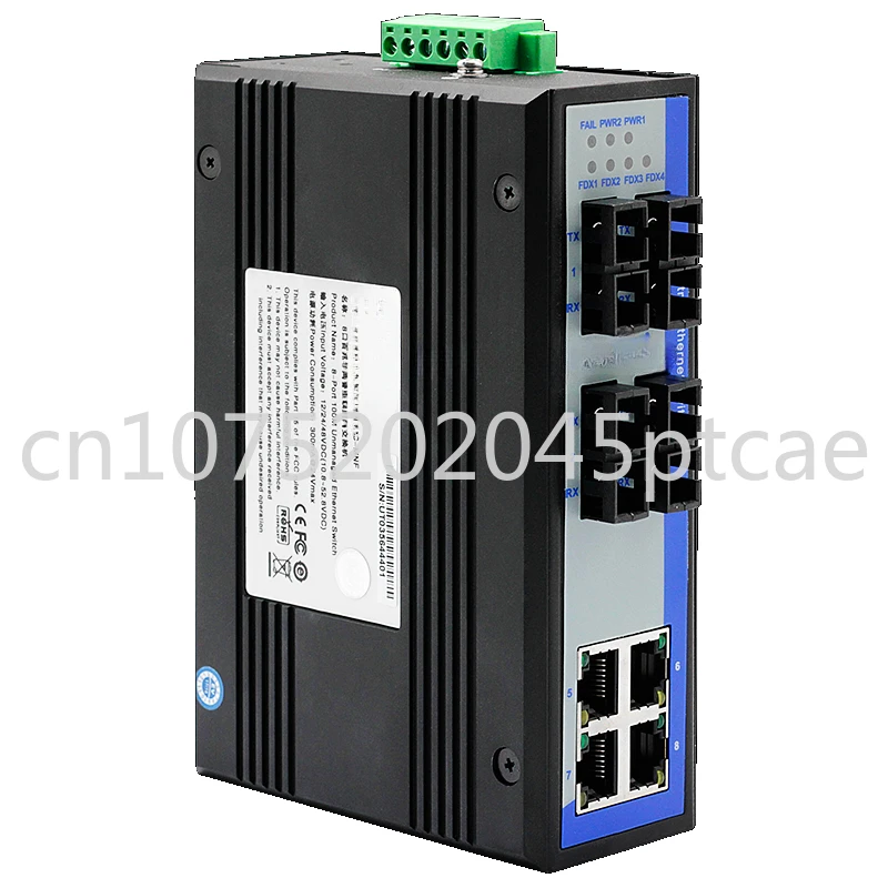 

4 Ports 10/100M RJ45 2 Layer Unmanaged Industrial Ethernet Switch 4 Fiber SC DIN-Rail UT-60008F-4T4SC-MNF