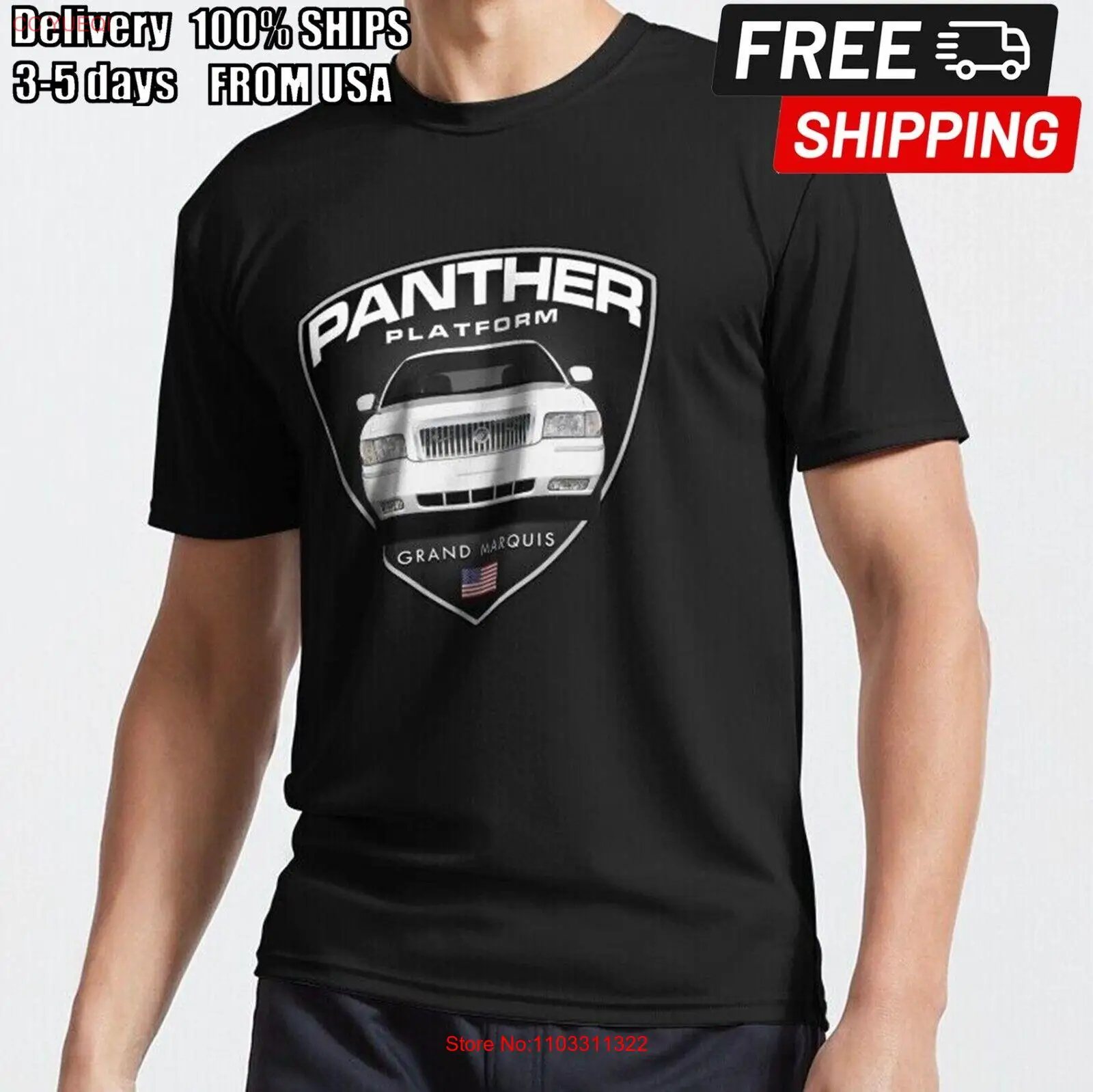 ПЛАНТЕР ПЛАТФОРМА - БЕЛАЯ АВТОМОБИЛЬНАЯ ФУТБОЛКА GRAND MARQUIS